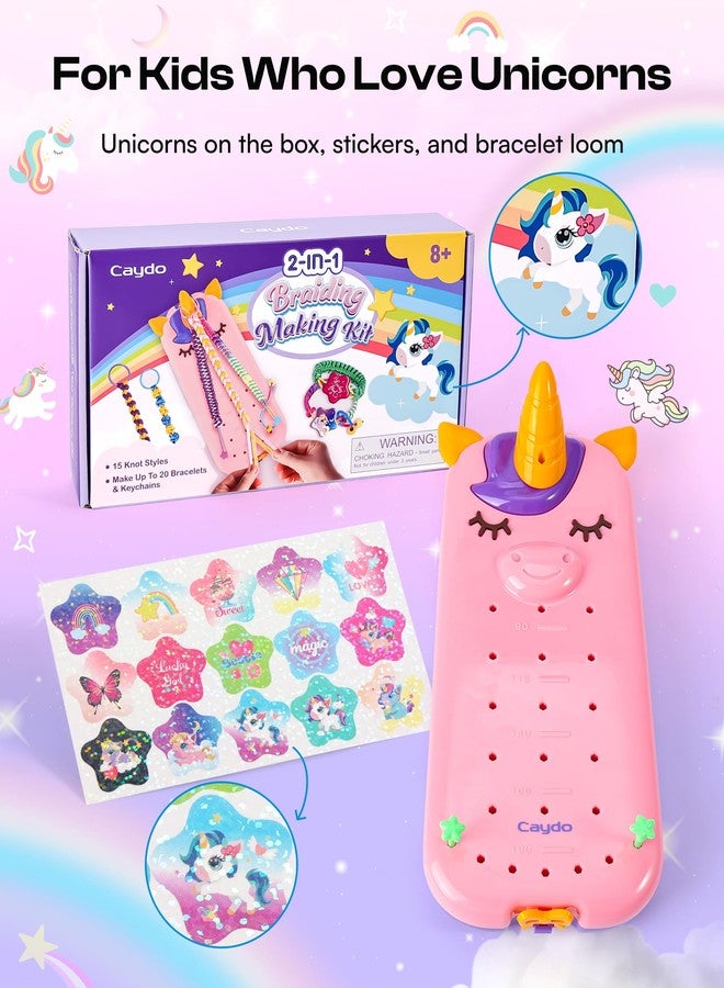 Caydo Bracelet Maker, Unicorn Friendship Bracelet Making Kit for Girls 8-12 Years Old Birthday Christmas Gifts, 2 in 1 Bracelet Keychain Kits for Kids DIY Arts and Crafts Toy for Ages 8+ - Image 2